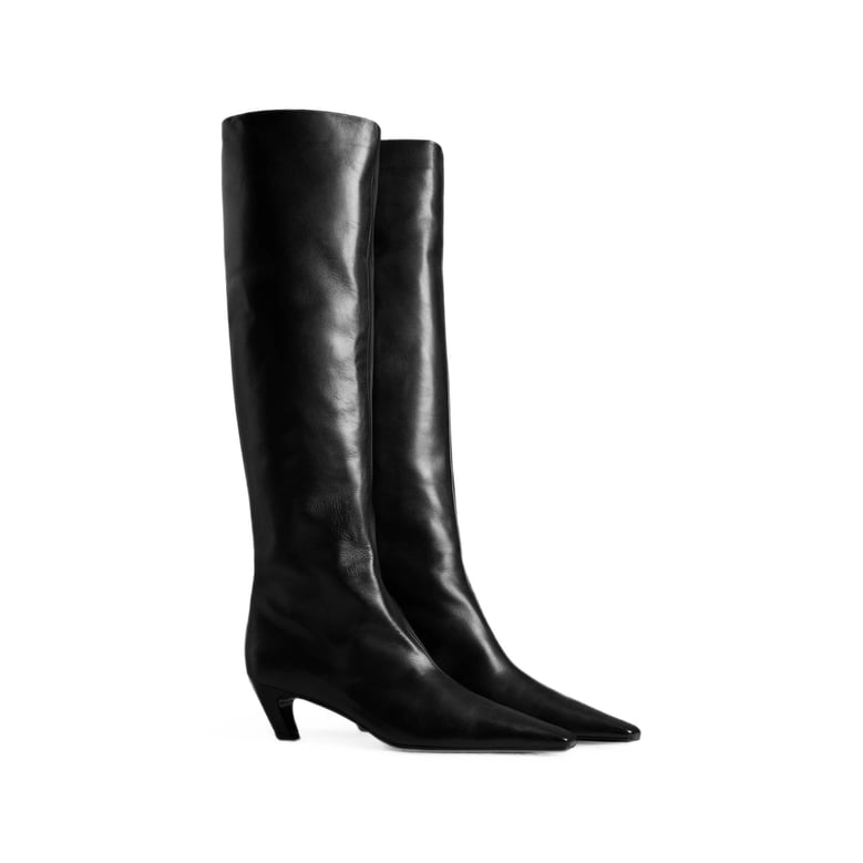 boots knee-high black leather by Selfnex