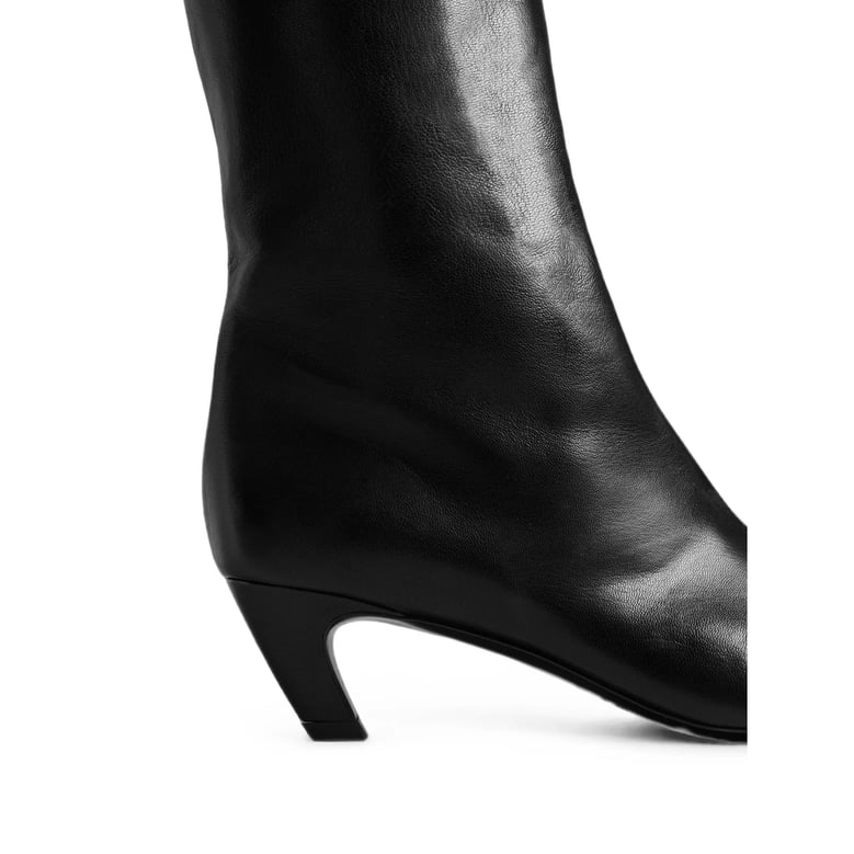 boots knee-high black leather by Selfnex