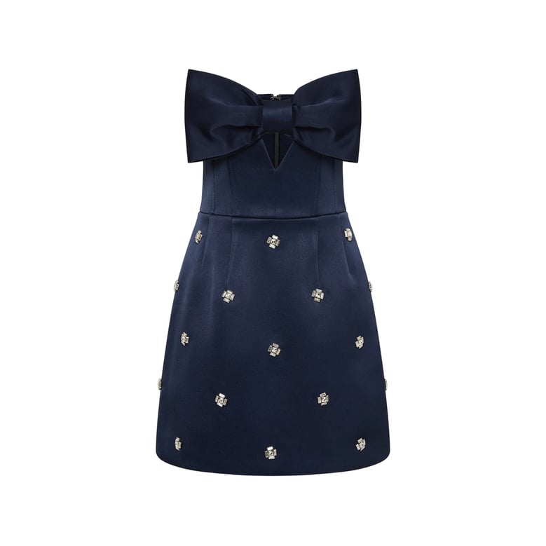 dress in blue satin by Selfnex