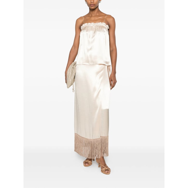 straight skirt, satin wrap by Selfnex