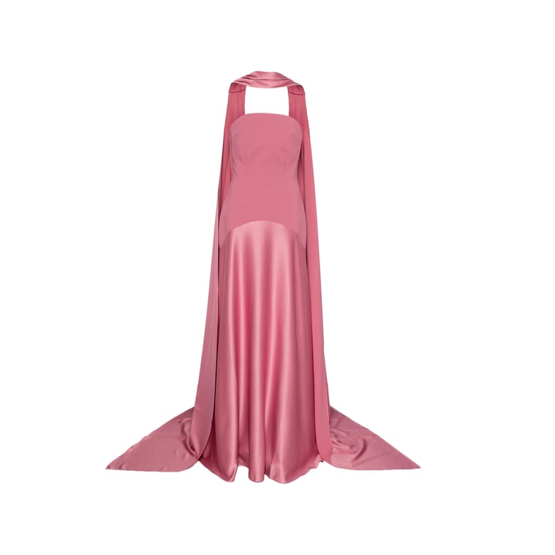 dress strapless panelled pink by Selfnex