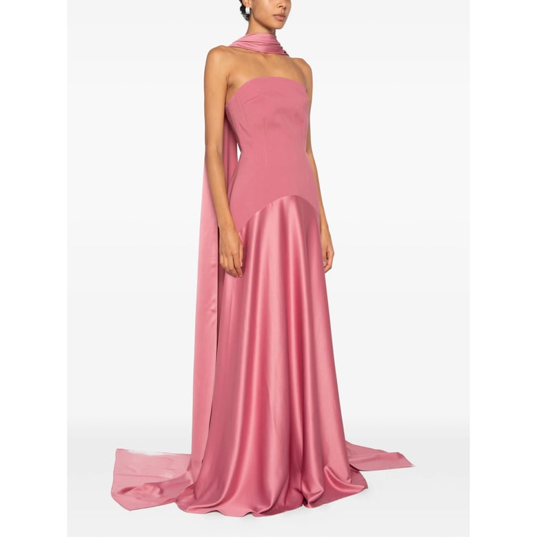 dress strapless panelled pink by Selfnex