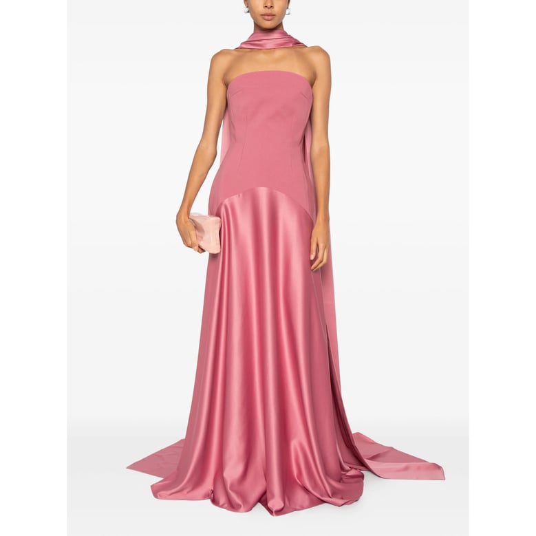 dress strapless panelled pink by Selfnex