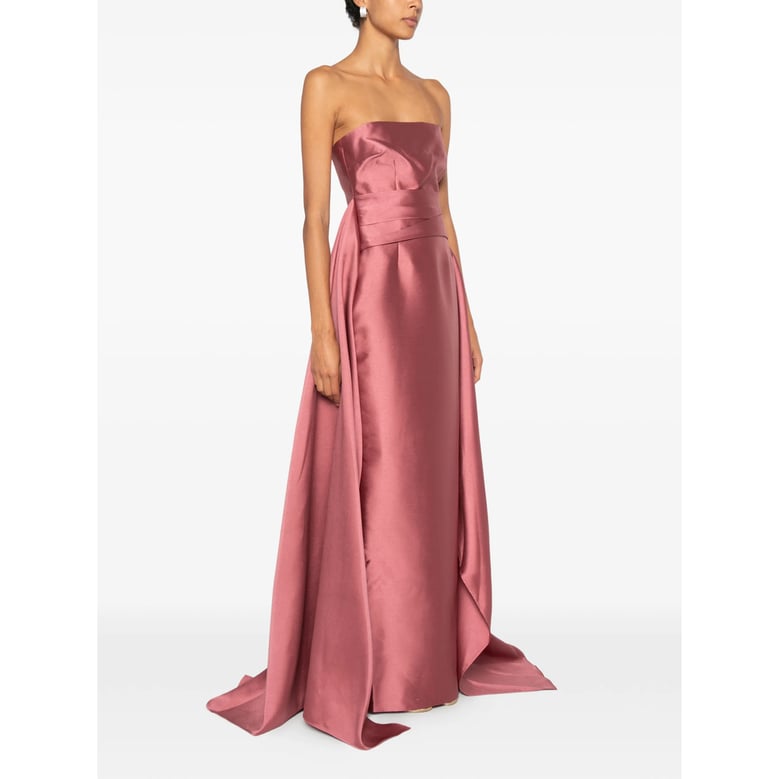 dress strapless satin pink by Selfnex