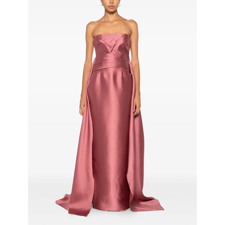 dress strapless satin pink by Selfnex