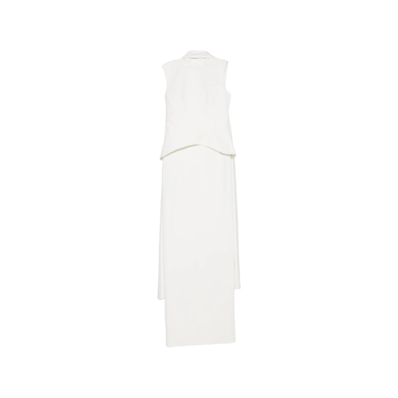 dress high-neck peplum white by Selfnex