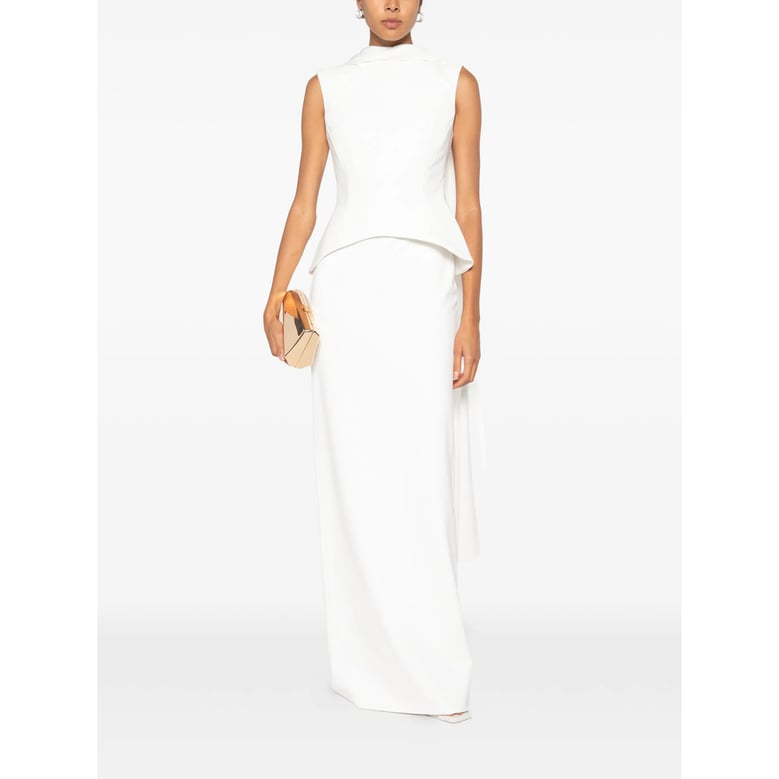 dress high-neck peplum white by Selfnex