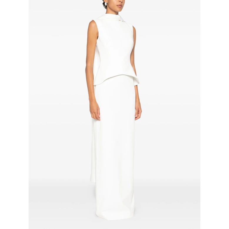 dress high-neck peplum white by Selfnex