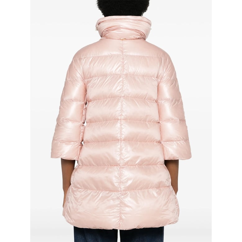 quilted down coat light pink by Selfnex