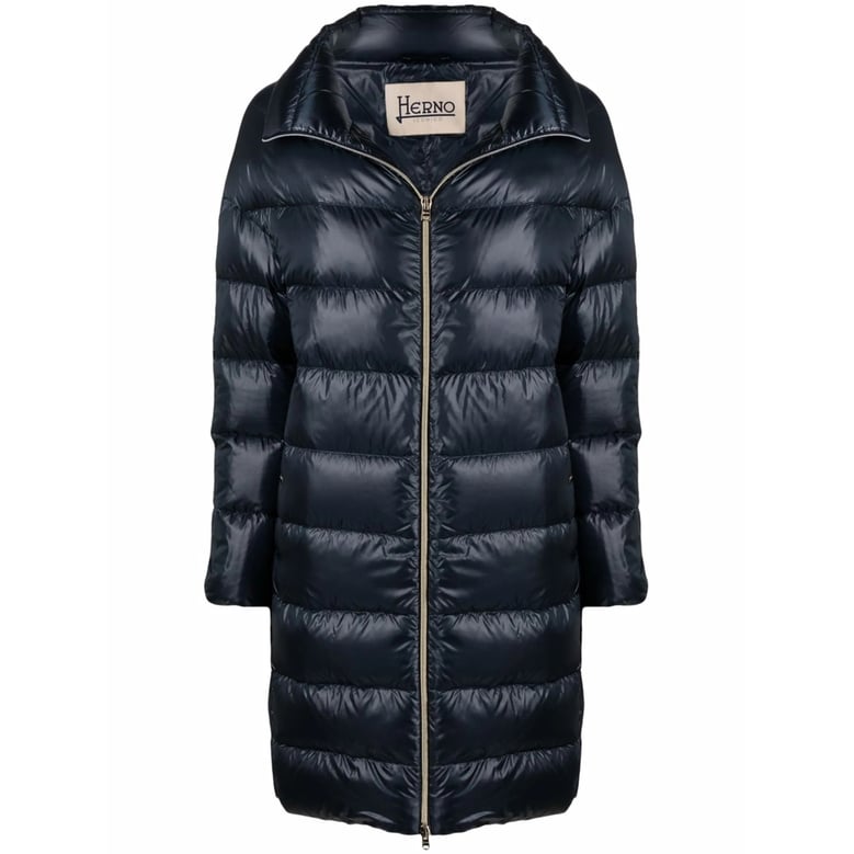 mid-length down jacket blue by Selfnex