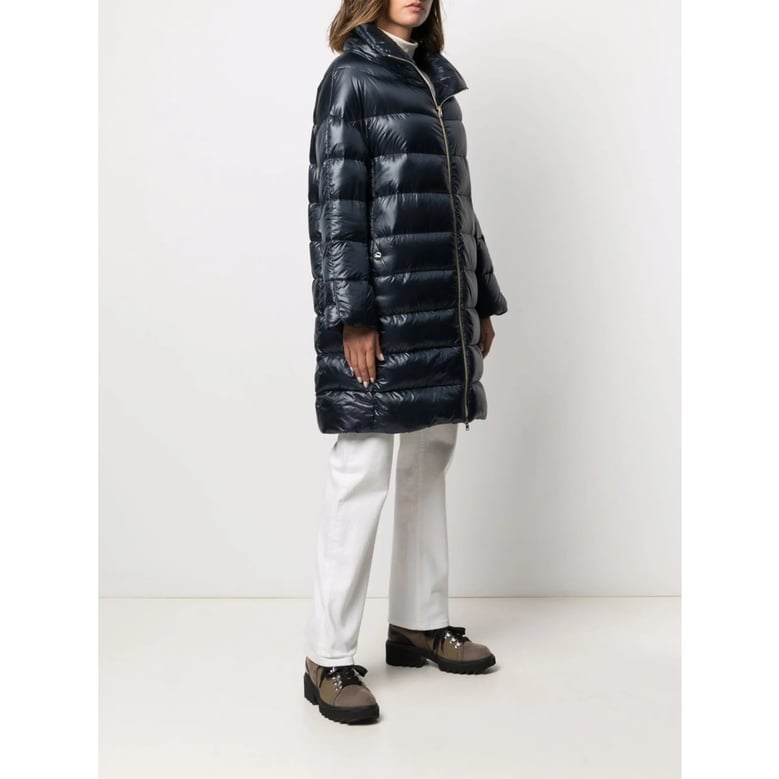 mid-length down jacket blue by Selfnex