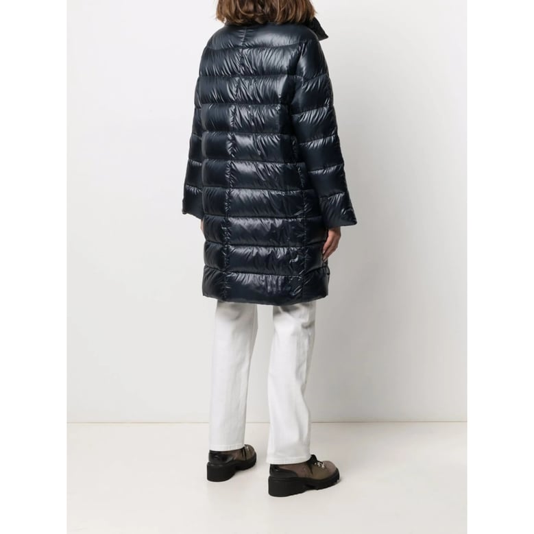 mid-length down jacket blue by Selfnex