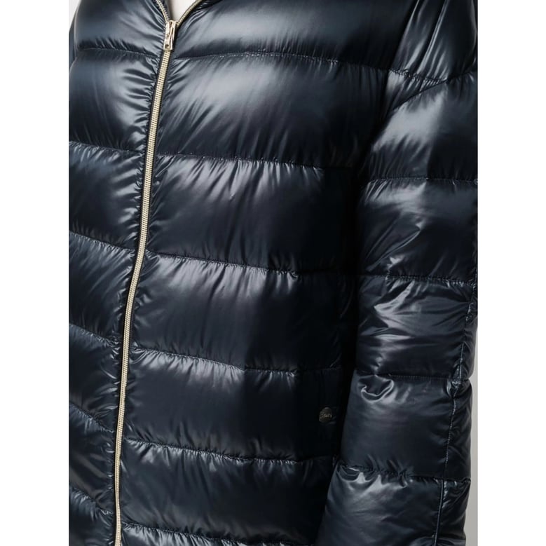 mid-length down jacket blue by Selfnex