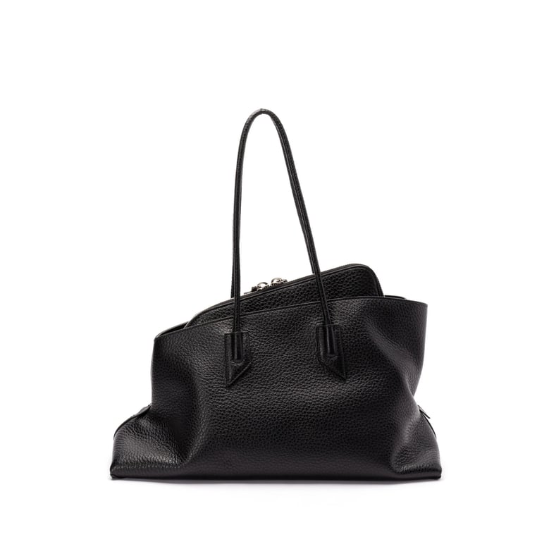 shoulder bag black grained leather by Selfnex