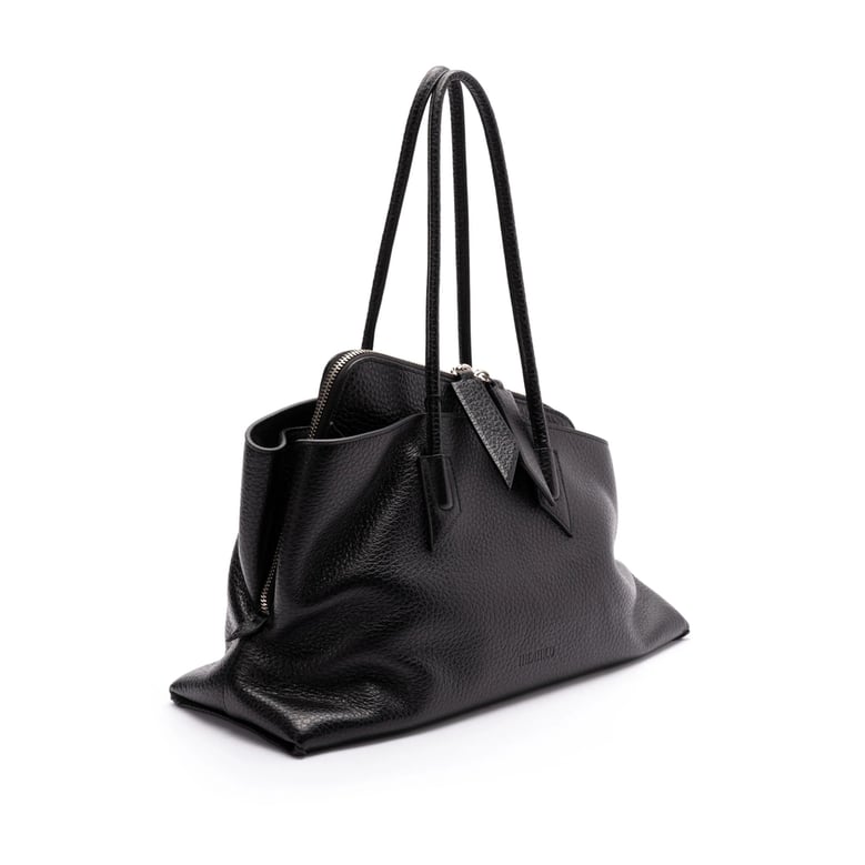 shoulder bag black grained leather by Selfnex