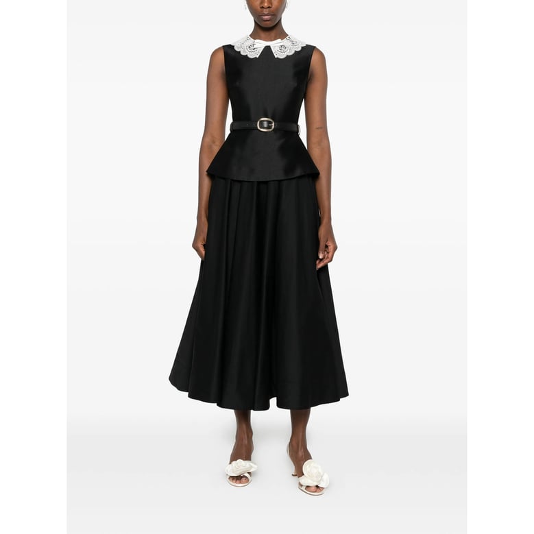 dress with lace-embroidered collar black by Selfnex