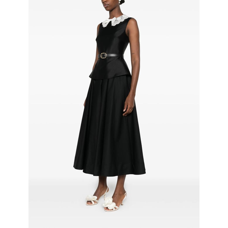 dress with lace-embroidered collar black by Selfnex