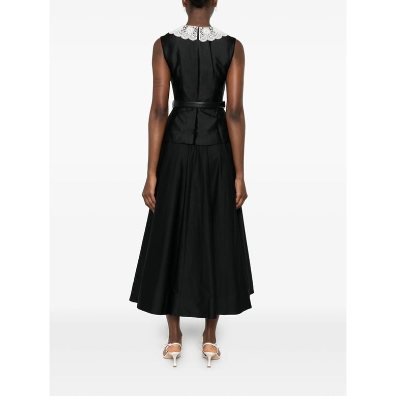 dress with lace-embroidered collar black by Selfnex