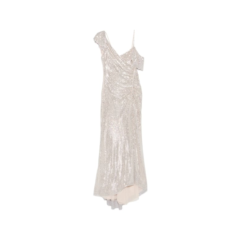 dress with silver sequin & ruffles by Selfnex