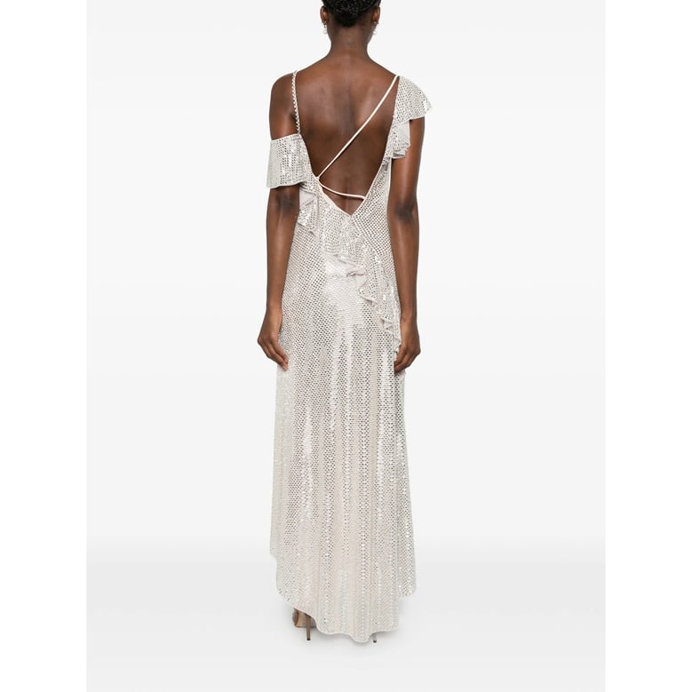 dress with silver sequin & ruffles by Selfnex