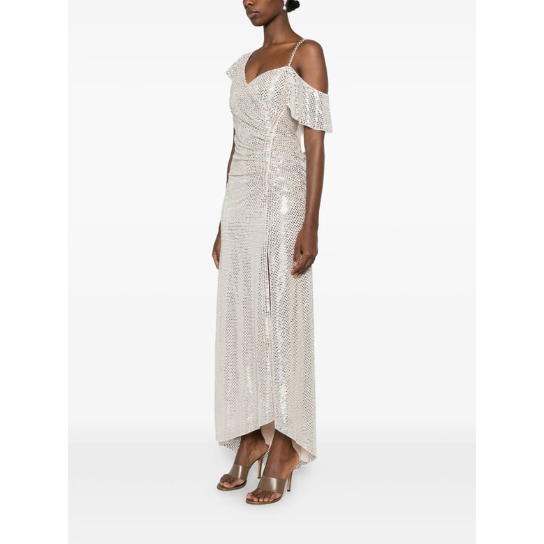 dress with silver sequin & ruffles by Selfnex