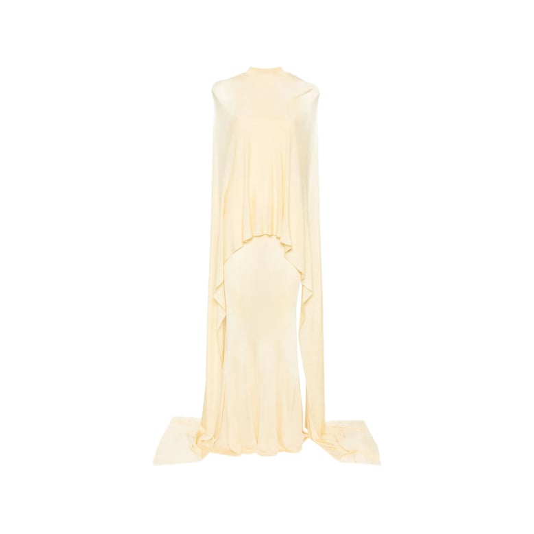 dress with cape detail yellow by Selfnex