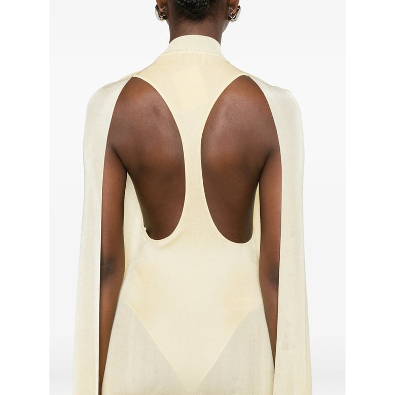 dress with cape detail yellow by Selfnex