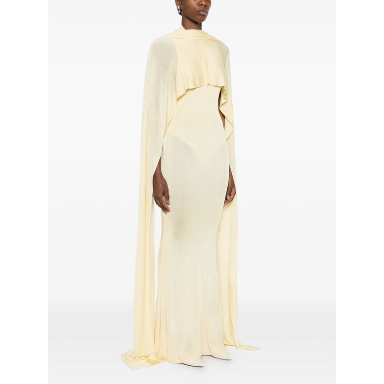 dress with cape detail yellow by Selfnex