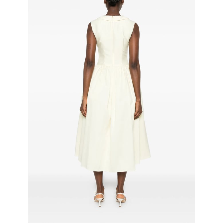 dress with bow front, pleated skirt — yellow by Selfnex
