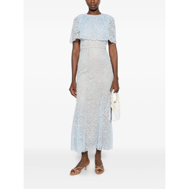 dress in lace blue/neutrals by Selfnex