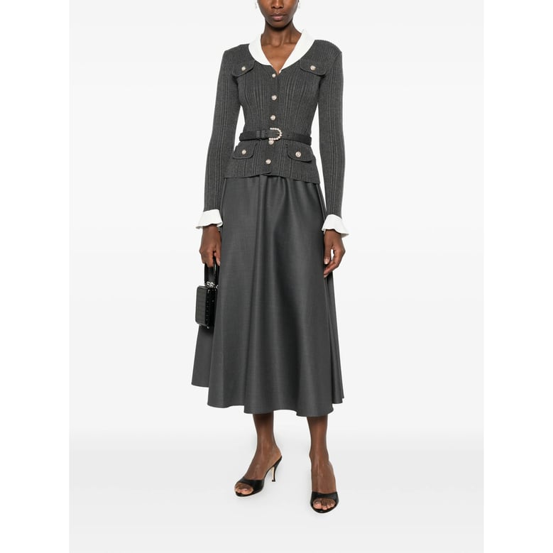 dress ribbed-knit grey by Selfnex