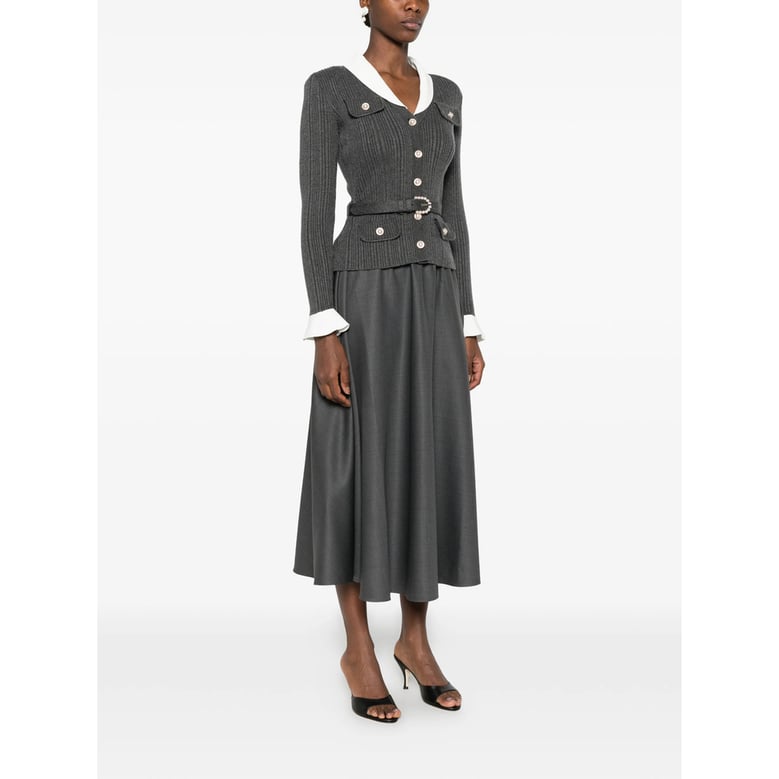 dress ribbed-knit grey by Selfnex