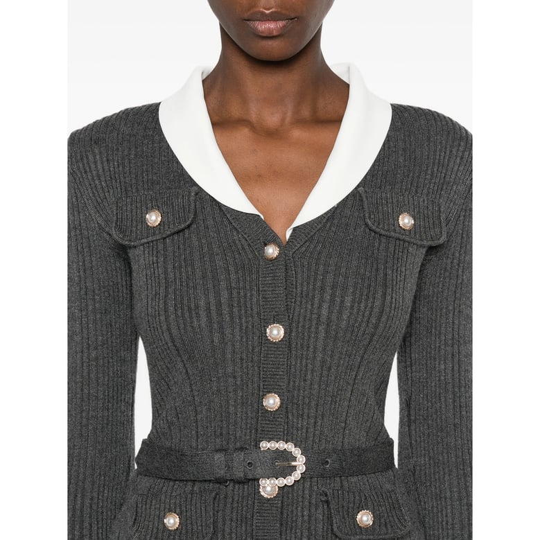 dress ribbed-knit grey by Selfnex