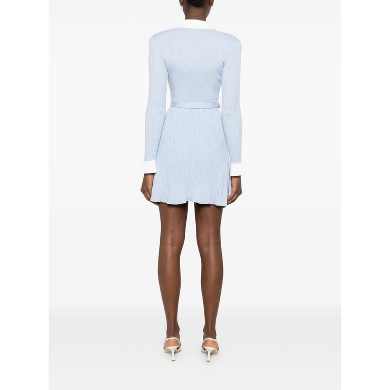 dress ribbed-knit blue by Selfnex