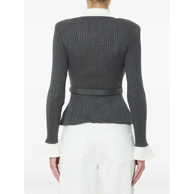 ribbed knit cardigan grey by Selfnex