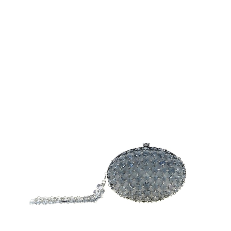 clutch bag white/grey satin by Selfnex