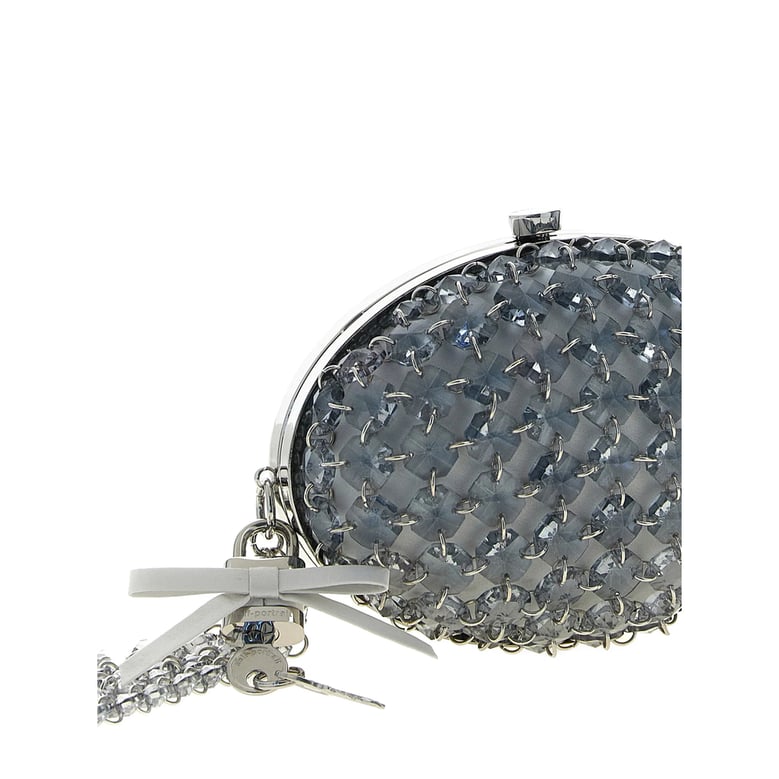 clutch bag white/grey satin by Selfnex