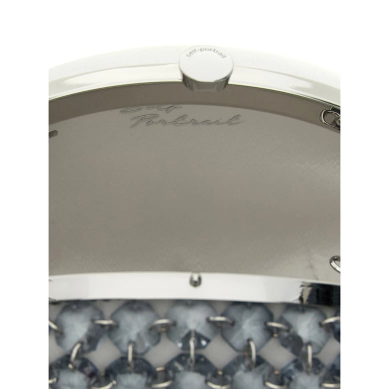clutch bag white/grey satin by Selfnex