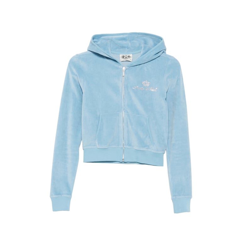 hoodie cropped velour blue by Selfnex