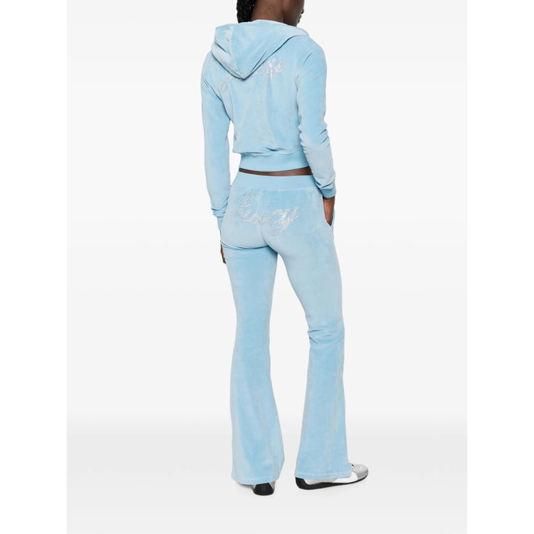 hoodie cropped velour blue by Selfnex