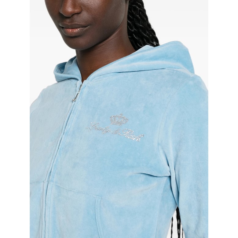 hoodie cropped velour blue by Selfnex