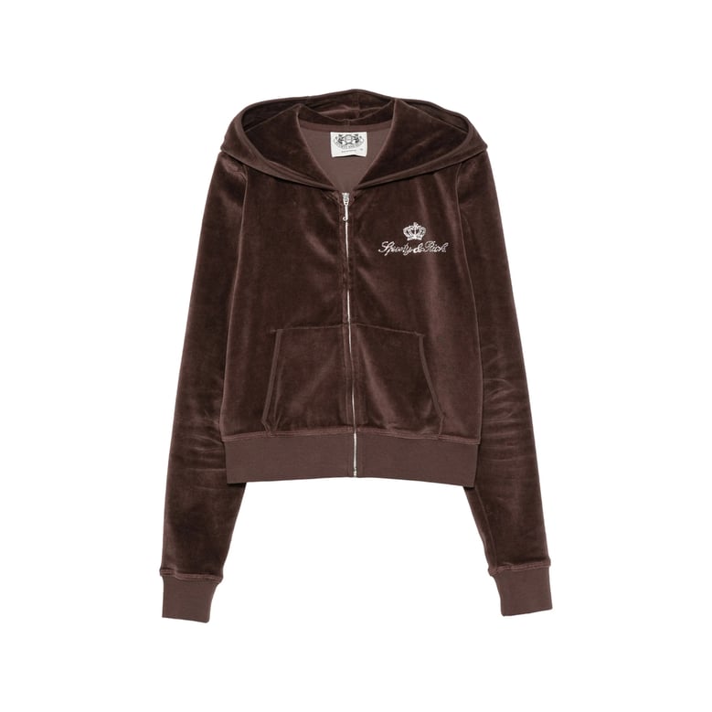 hoodie velour zip-up brown by Selfnex