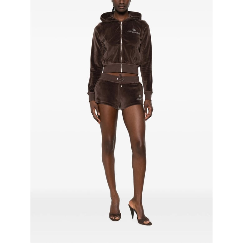 hoodie velour zip-up brown by Selfnex