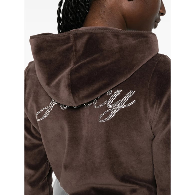 hoodie velour zip-up brown by Selfnex