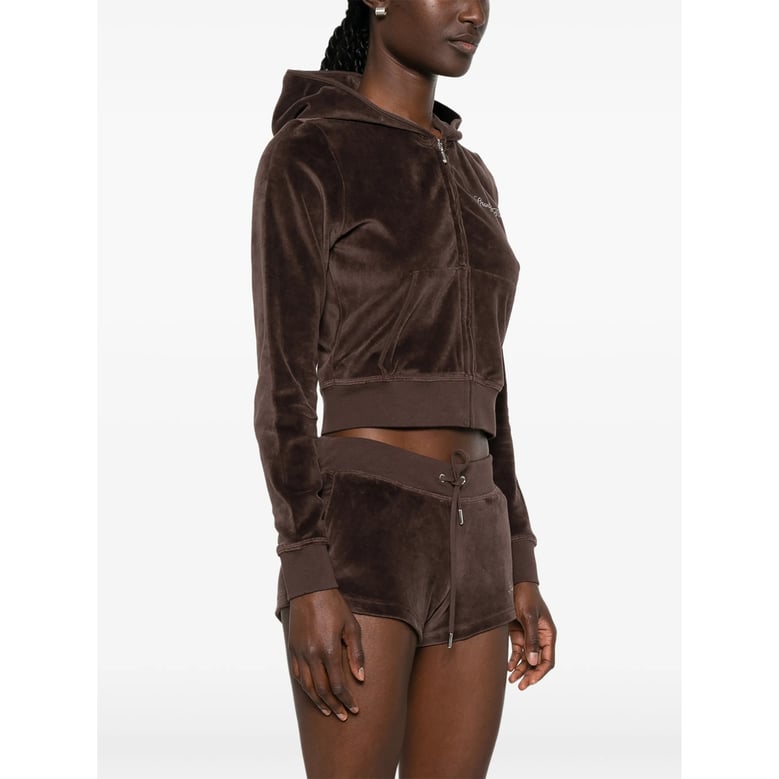 hoodie velour zip-up brown by Selfnex