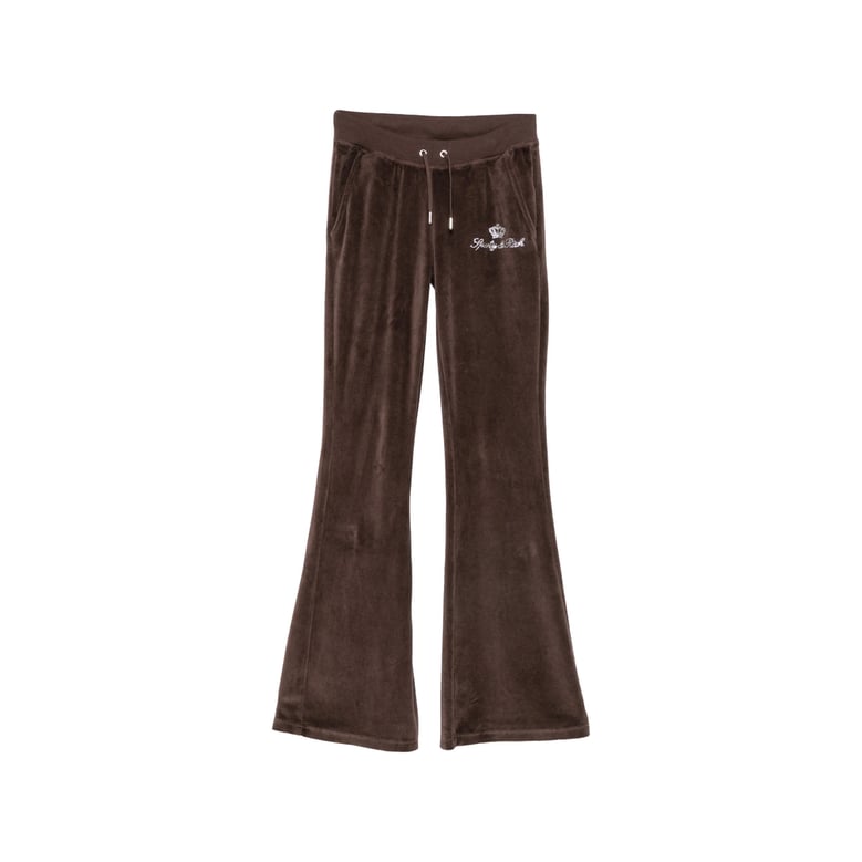 track pants chocolate brown velour by Selfnex