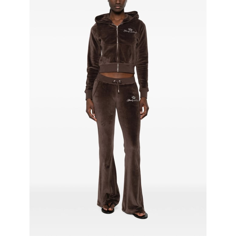 track pants chocolate brown velour by Selfnex