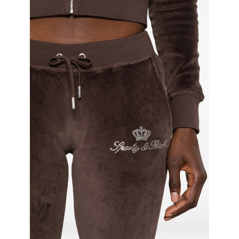 track pants chocolate brown velour by Selfnex
