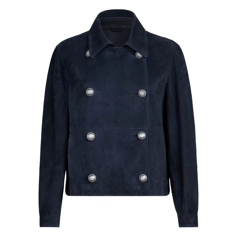 suede jacket blue by Selfnex