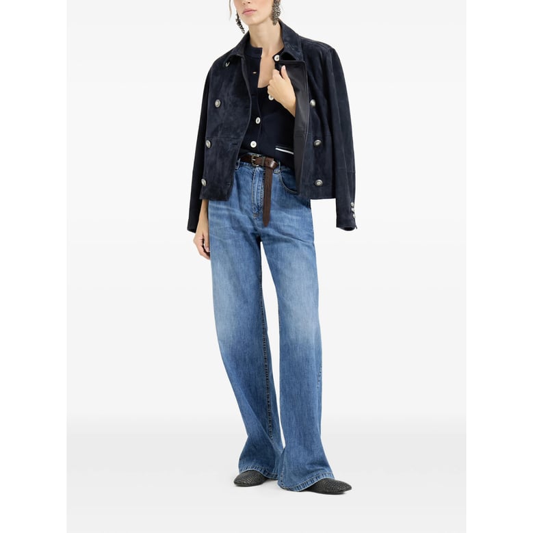 suede jacket blue by Selfnex
